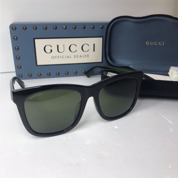 💯 - New Authentic Gucci GG0057SK 002 56 GG0057SK Unisex Sunglasses - Picture 3 of 15